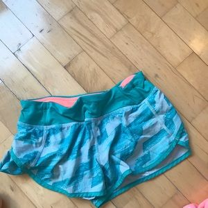 Ivivva Blue and White Patterned Athletic Shorts
